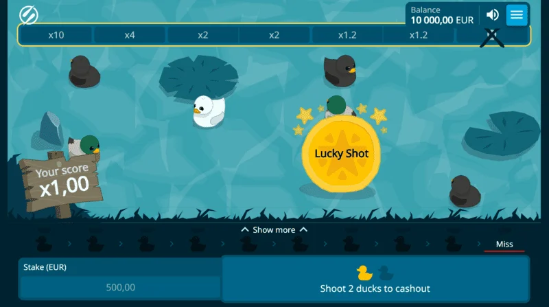 Exploding Ducks – Moment des erfolgreichen Treffers einer Ente